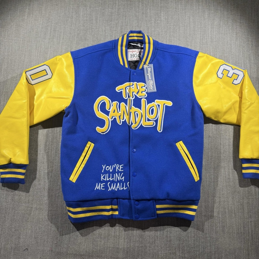 Headgear Classics The Sandlot Jacket Mens Large Blue Yellow Varsity Rodriguez 30
